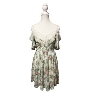 Disney Princess Lace Off-Shoulder Dress • Floral Pastel • Size S
